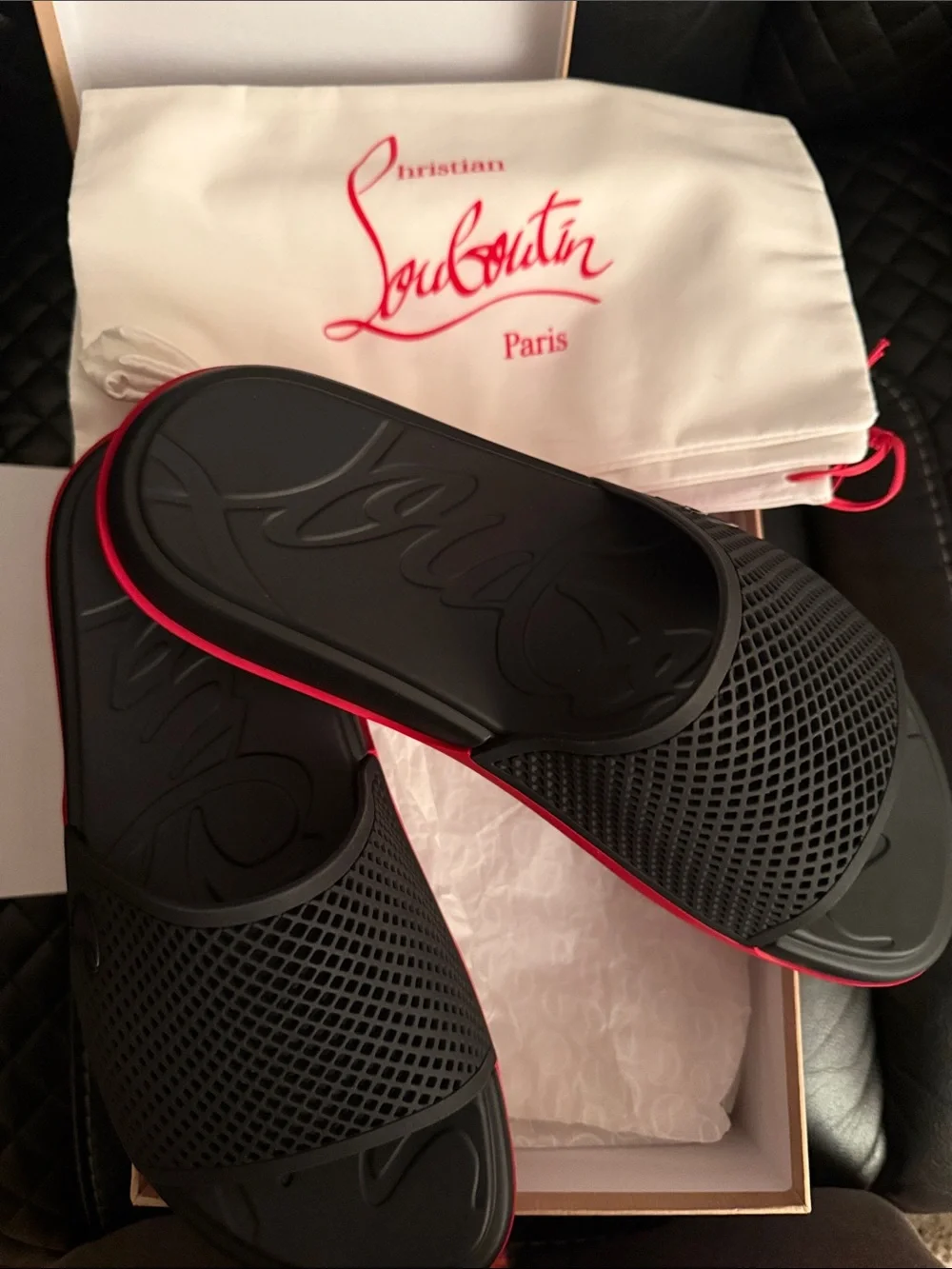 Christian Louboutin Men's Easy Breezy slides $495 NIB Sz 41